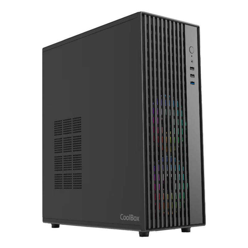 CoolBox COO-PCA850-0 CAJA ATX A850 USB-C 3.2 GEN1 SIN FTE + 1 VENTILADOR 120MM, Torre, PC, Negro, ATX, micro ATX, Mini-ITX,