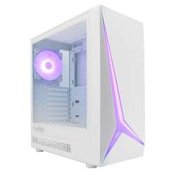 CoolBox COO-CHA-GA450W-0 GAMING CAJA ATX GA450 STARLIGHT WHITE ARGB USB-C 3.2 GEN1 SIN FTE + 1 VENTILADOR, Torre, PC, Blanco, 2