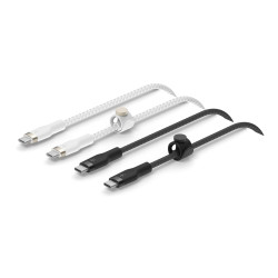 Belkin CAB011BT1MBW2PK BoostCharge Pro Flex, 1 m, USB C, USB C, USB 2.0, 0,48 Gbit/s, Negro, Blanco
