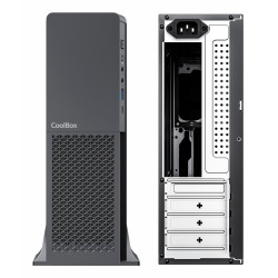 CoolBox COO-PCT313-BZ CAJA MATX SLIM T313 USB-C 3.2 GEN1 FTE.300SBZ 300W 80+ BRONZE, Perfil bajo (Slimline), PC, Negro, micro 2