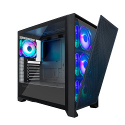 CoolBox COO-CHA-GE2000-0 GAMING CAJA ATX GE2000 DUALVIEW USB-C 3.2 GEN1 + 4 VENT.ARGB FRONTAL CRISTAL/REJILLA, Torre, PC,