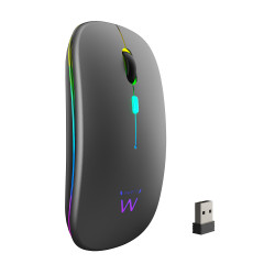 Ewent EW3242 EW3242, Ambidextro, Óptico, RF Wireless + Bluetooth, 1600 DPI, Negro, Gris