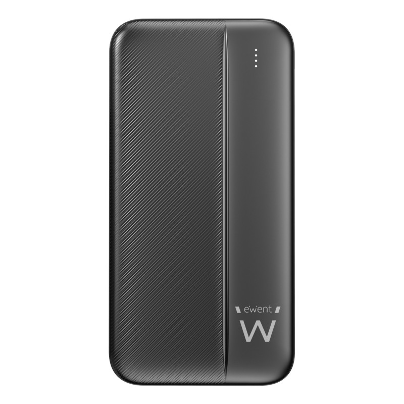 Ewent EW1161 POWER BANK 10000mAh THIN PD 22.5W, 10000 mAh, Polímero de litio, 22,5 W, Negro