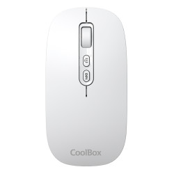 CoolBox COO-MOU-W02-W RATON W02 IA BLANCO INALAMBRICO RECARGABLE 500MAH RF+BT 1600DPI COPILOT SILENTCLICK, Ambidextro, Óptico,