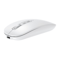 CoolBox COO-MOU-W02-W RATON W02 IA BLANCO INALAMBRICO RECARGABLE 500MAH RF+BT 1600DPI COPILOT SILENTCLICK, Ambidextro, Óptico, 2