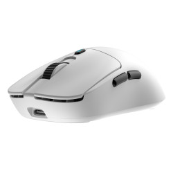 CoolBox COO-MOU-W03-W GAMING RATON W03 BLANCO ULTRALIGERO INALAMBRICO RECARGABLE RF+BT+USB-C 10.000DPI, mano derecha, Óptico, 2