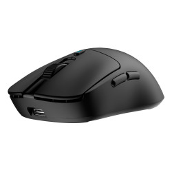 CoolBox COO-MOU-W03-B GAMING RATON W03 NEGRO ULTRALIGERO INALAMBRICO RECARGABLE RF+BT+USB-C 10.000DPI, mano derecha, Óptico, 2