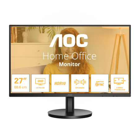 AOC U27B3A B3 U27B3A, 68,6 cm (27"), 3840 x 2160 Pixeles, 4K Ultra HD, LCD, 4 ms, Negro