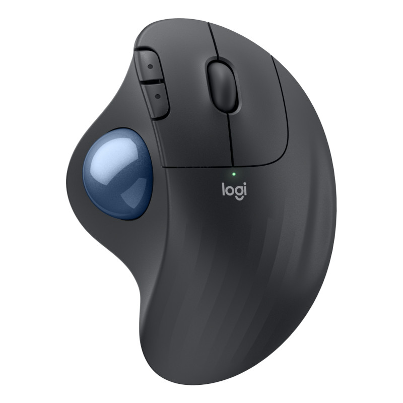 Logitech 910-007029 ERGO M575S, mano derecha, Trackball, Bluetooth, 2000 DPI, 11,25 ms, Grafito, Azul