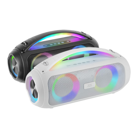 Mars Gaming MSPULSEW MS-PULSE, Altavoz Bluetooth Portátil 50W RMS, Iluminación RGB, 2 Drivers Activos 93mm + 2 Drivers