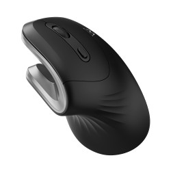 Ewent EW3154 EW3154, mano derecha, Diseño vertical, Óptico, RF inalámbrico, 3200 DPI, Negro, Plata