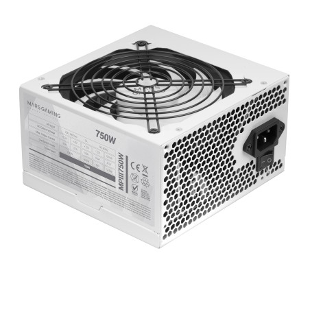 Mars Gaming MPIII750W MPIII750, Fuente Alimentación PC ATX 750W, 5 Años de Garantía, 85% Eficiencia, Sistema Digital APFC,