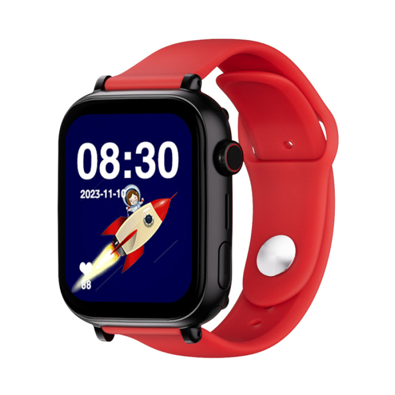 SaveFamily GPSSWPNEGRSILROJA Save Family PLUS SmartWatch con GPS y llamada Negro Correa Silicona Roja NO INCLUYE SIM, 4,7 cm