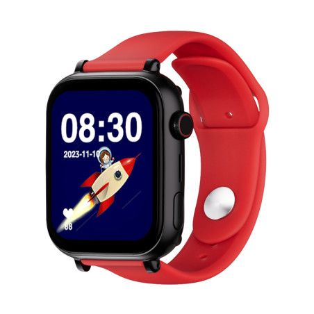 SaveFamily GPSSWPNEGRSILROJA Save Family PLUS SmartWatch con GPS y llamada Negro Correa Silicona Roja NO INCLUYE SIM, 4,7 cm
