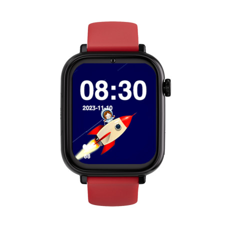 SaveFamily GPSSWPNEGRSILROJA Save Family PLUS SmartWatch con GPS y llamada Negro Correa Silicona Roja NO INCLUYE SIM, 4,7 cm