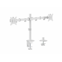 Equip 650167 Soporte de escritorio articulado para dos monitores de 17«-32», blanco, Pinza/Atornillado, 18 kg, 43,2 cm (17"),