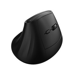 Ewent EW3208 EW3208, mano derecha, Diseño vertical, Óptico, RF Wireless + Bluetooth, 4000 DPI, Negro