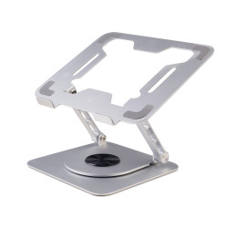 Ewent EW1267 EW1267, Soporte para ordenador portátil, Plata, Aluminio, Silicona, 25,4 cm (10"), 43,9 cm (17.3"), 360°