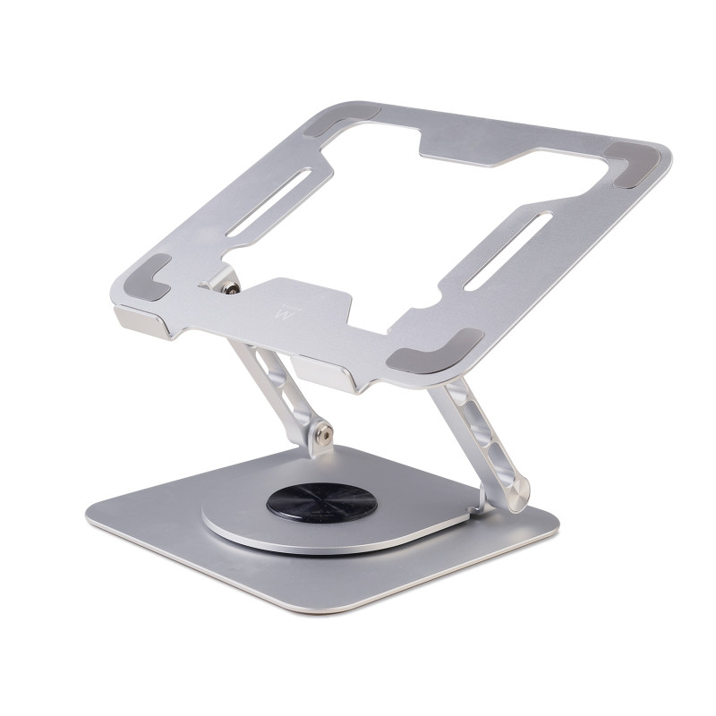 Ewent EW1267 EW1267, Soporte para ordenador portátil, Plata, Aluminio, Silicona, 25,4 cm (10"), 43,9 cm (17.3"), 360°