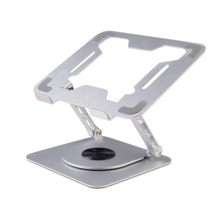 Ewent EW1267 EW1267, Soporte para ordenador portátil, Plata, Aluminio, Silicona, 25,4 cm (10"), 43,9 cm (17.3"), 360°