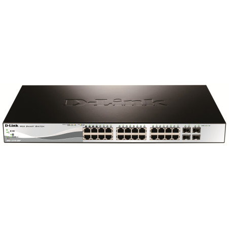 D-Link DGS-1210-28P/E DGS-1210-28P, Gestionado, L2, Gigabit Ethernet (10/100/1000), Energía sobre Ethernet (PoE), Montaje en