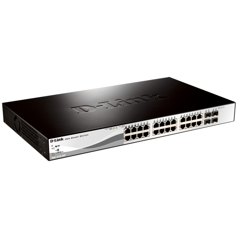 D-Link DGS-1210-28P/E DGS-1210-28P, Gestionado, L2, Gigabit Ethernet (10/100/1000), Energía sobre Ethernet (PoE), Montaje en