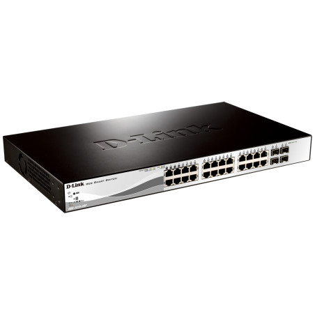 D-Link DGS-1210-28P/E DGS-1210-28P, Gestionado, L2, Gigabit Ethernet (10/100/1000), Energía sobre Ethernet (PoE), Montaje en