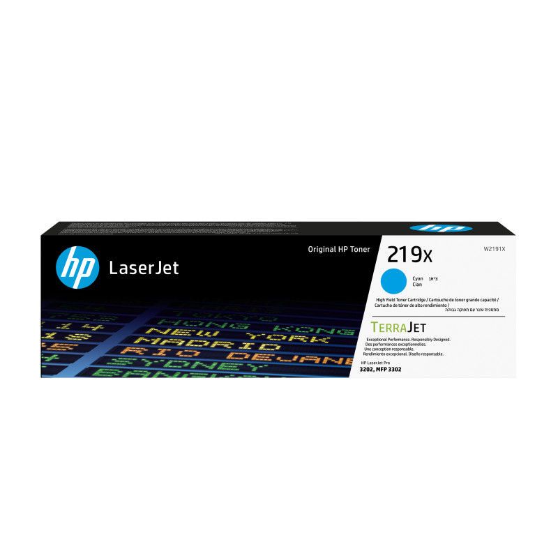 HP W2191X Cartucho de Tóner Original LaserJet 219X de alta capacidad cian, 2500 páginas, 0 páginas, Cian, 1 pieza(s)