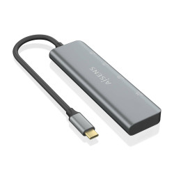 AISENS A109-0763 Hub USB 3.2 Gen1 5G USB-C, USB-C/M-2xUSB-C/H-2xUSB-A/H, Gris, 15 cm, USB 3.2 Gen 1 (3.1 Gen 1) Type-C, USB 3.2 2
