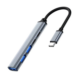 Ewent EW1149 EW1149, USB 3.2 Gen 1 (3.1 Gen 1) Type-C, USB 2.0, USB 3.2 Gen 1 (3.1 Gen 1) Type-A, 5000 Mbit/s, Gris, Plata,