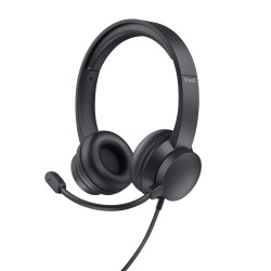 Trust 25333 HS-150, Alámbrico, 20 - 20000 Hz, Oficina/Centro de llamadas, 155 g, Auriculares, Negro
