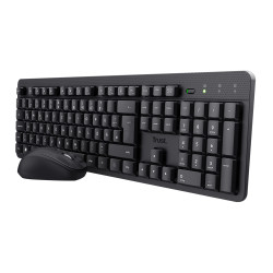 Trust 25356 TKM-360, Inalámbrico, RF inalámbrico, Interruptor de membrana, QWERTY, Negro, Ratón incluido