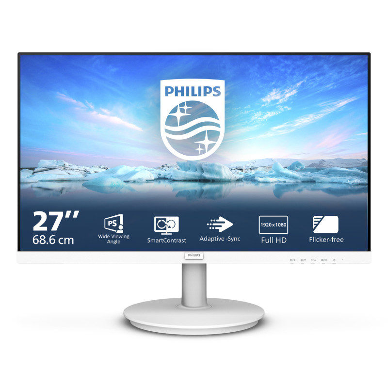 Philips 271V8AW/00 V Line 271V8AW/00, 68,6 cm (27"), 1920 x 1080 Pixeles, Full HD, LCD, 4 ms, Blanco