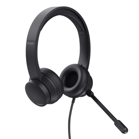 Trust 25088 Ayda, Alámbrico, Llamadas/Música, 20 - 20000 Hz, 147 g, Auriculares, Negro
