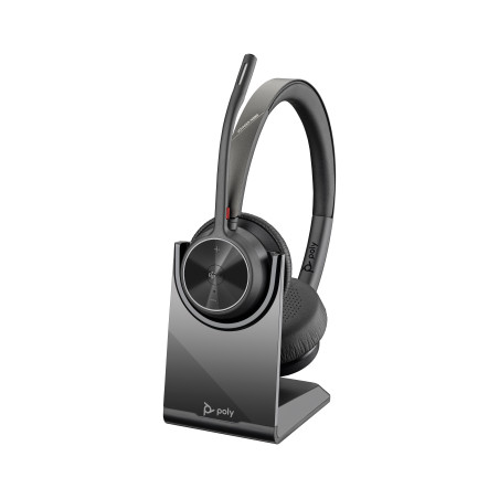 HP Poly 77Z32AA Auriculares Poly Voyager 4320-M con certificación para Microsoft Teams + llave BT700 + soporte de carga,