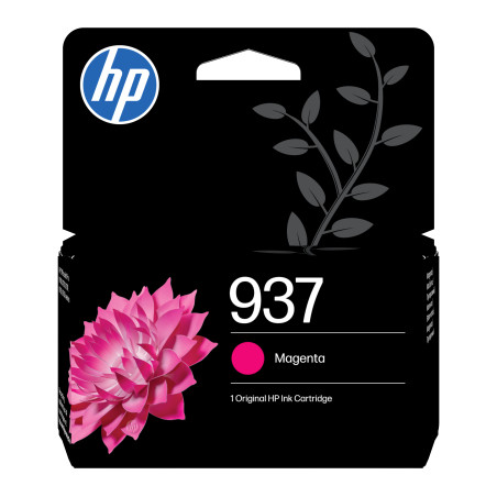HP 4S6W3NE Cartucho de Tinta Original 937 magenta, Rendimiento estándar, Magenta, 1 pieza(s), 800 páginas, Pack individual
