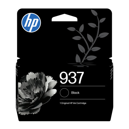 HP 4S6W5NE Cartucho de Tinta Original 937 negro, Rendimiento estándar, Negro, 1 pieza(s), 1250 páginas, Pack individual