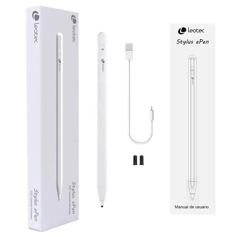 Leotec LESTP04W Stylus ePen Plus, Universal, Universal, Blanco, Capacitiva, Universal, Android, Windows 10 Mobile, iOS