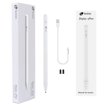 Leotec LESTP04W Stylus ePen Plus, Universal, Universal, Blanco, Capacitiva, Universal, Android, Windows 10 Mobile, iOS