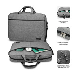 SUBBLIM SUB-LB-3ELB001 Maletín Ordenador Elite Laptop Bag 13,3-14" Grey, Maletín Toploader, 35,6 cm (14"), Tirante para 2