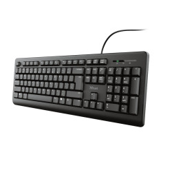 Trust 23982 TK-150, Completo (100%), Alámbrico, USB, Interruptor de membrana, QWERTY, Negro