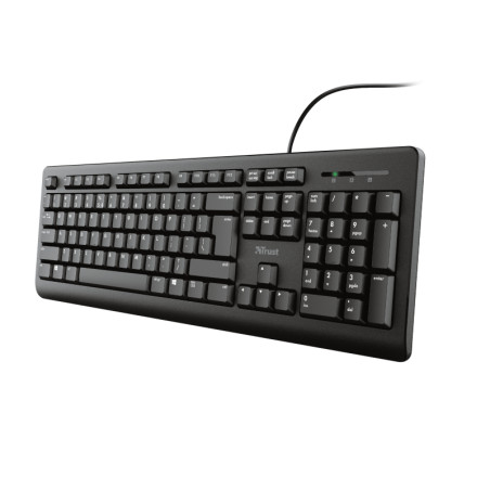 Trust 23982 TK-150, Completo (100%), Alámbrico, USB, Interruptor de membrana, QWERTY, Negro