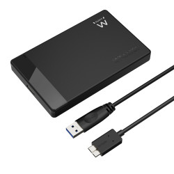 Ewent EW7049 EW7049, Carcasa de disco duro/SSD, 2.5", SATA, Serial ATA II, Serial ATA III, 5 Gbit/s, Conexión USB, Negro