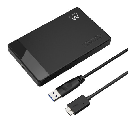 Ewent EW7049 EW7049, Carcasa de disco duro/SSD, 2.5", SATA, Serial ATA II, Serial ATA III, 5 Gbit/s, Conexión USB, Negro