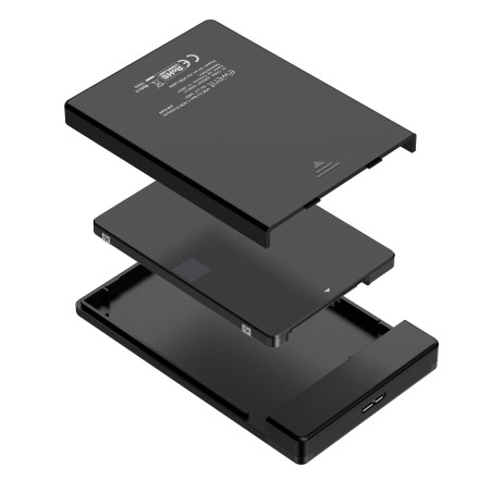 Ewent EW7049 EW7049, Carcasa de disco duro/SSD, 2.5", SATA, Serial ATA II, Serial ATA III, 5 Gbit/s, Conexión USB, Negro