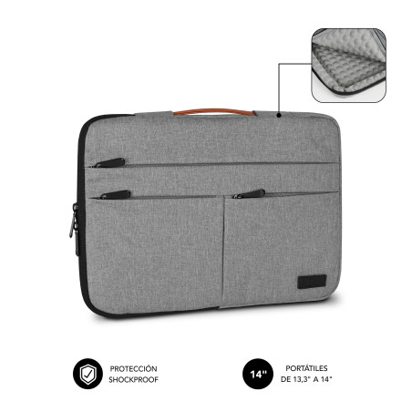 SUBBLIM SUBLS-AP36002 Funda Air Padding 360 Sleeve 13,3-14" Light Grey, Funda, 35,6 cm (14"), 278 g
