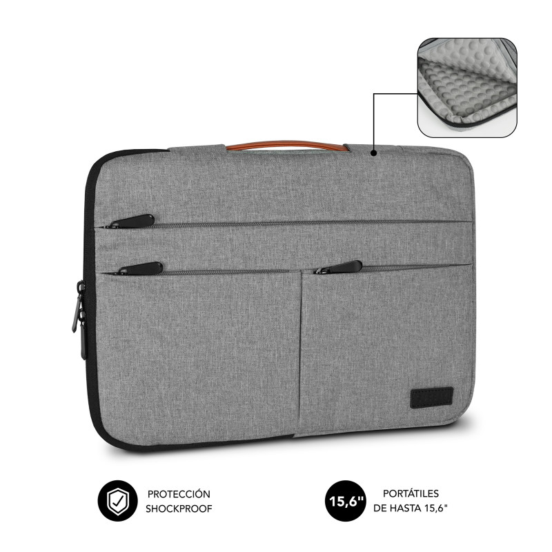 SUBBLIM SUBLS-AP36051 Funda Air Padding 360 Sleeve 15,6" Light Grey, Funda, 39,6 cm (15.6"), 328 g