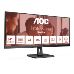 AOC U34E2M U34E2M, 86,4 cm (34"), 3440 x 1440 Pixeles, Wide Quad HD, 4 ms, Negro 2