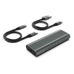 Ewent EW7025 EW7025, Caja externa para unidad de estado sólido (SSD), M.2, M.2, 10 Gbit/s, Conexión USB, Gris