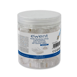 Ewent IM1206 IM1206, RJ-45, Transparente, Macho, Derecho, Policarbonato (PC), Cat6